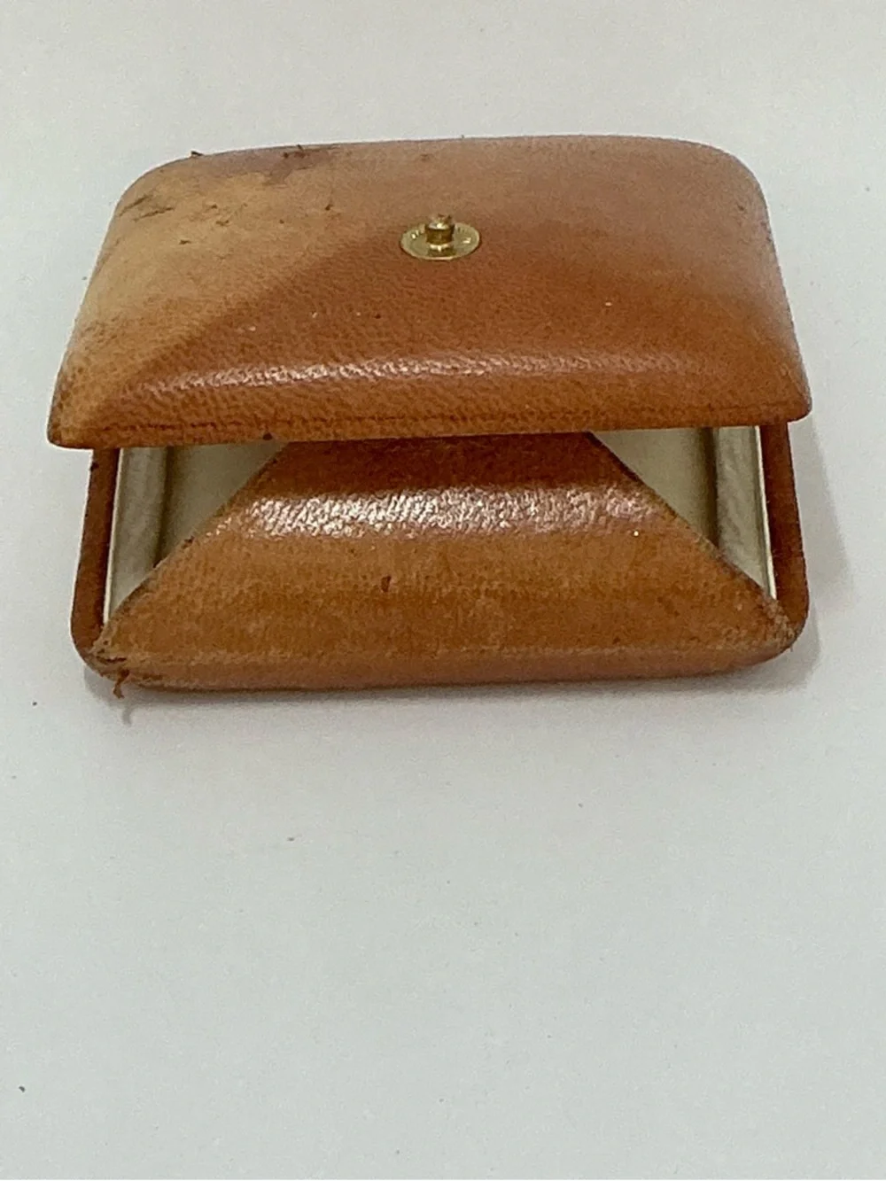 Leather Square Coin Pouch - Tan